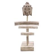Support Bouddha à Trois Branche - Blanchi
