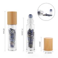 Bouteille Roll-On d'Huile Essentielle avec Gemme - Sodalite - Bouchon en Bois