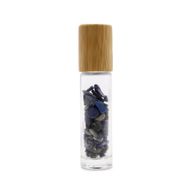 Bouteille Roll-On d'Huile Essentielle avec Gemme - Sodalite - Bouchon en Bois