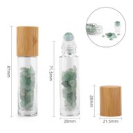 Bouteille Roll-On d'Huile Essentielle avec Gemme - Aventurine - Bouchon en Bois
