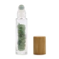 Bouteille Roll-On d'Huile Essentielle avec Gemme - Aventurine - Bouchon en Bois