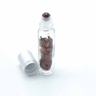 Bouteille Roll-On d'Huile Essentielle avec Gemme - Jaspe rouge - Bouchon Argenté