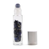 Bouteille Roll-On d'Huile Essentielle avec Gemme - Sodalite - Bouchon Argenté