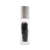 Bouteille Roll-On d'Huile Essentielle avec Gemme - Tourmaline Noire - Bouchon Argenté