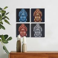 Lot de 4 Têtes de Bouddha Détail Sable 30x30cm