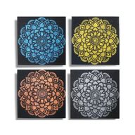 Lot de 4 Mandala Brocart Détail 30x30cm