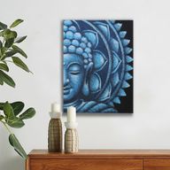 Mandala Demi Bouddha Bleu 60x80cm