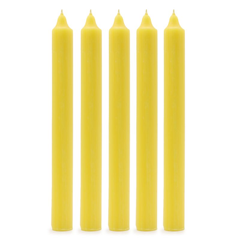 Bougies de Dîner de Couleur Unie en Vrac - Jaune Citron - Pack de 100