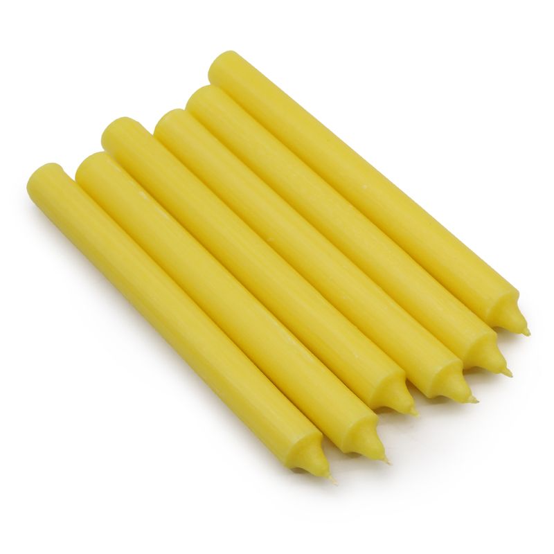 Bougies de Dîner de Couleur Unie en Vrac - Jaune Citron - Pack de 100
