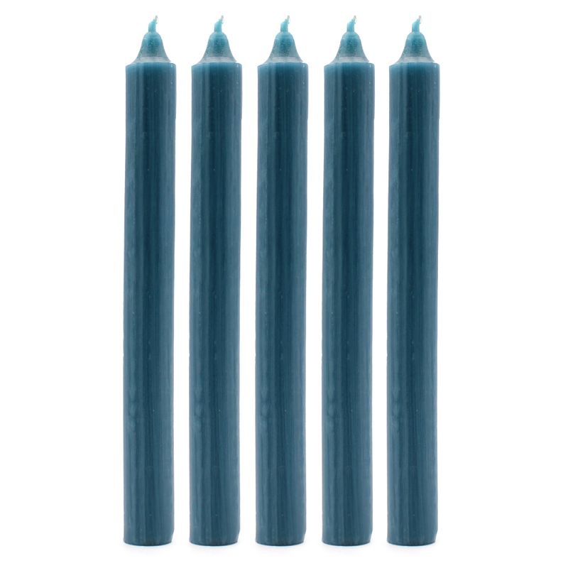 Ensemble de Bougies de Table de Couleur Unie - Paquet de 21 - Sarcelle