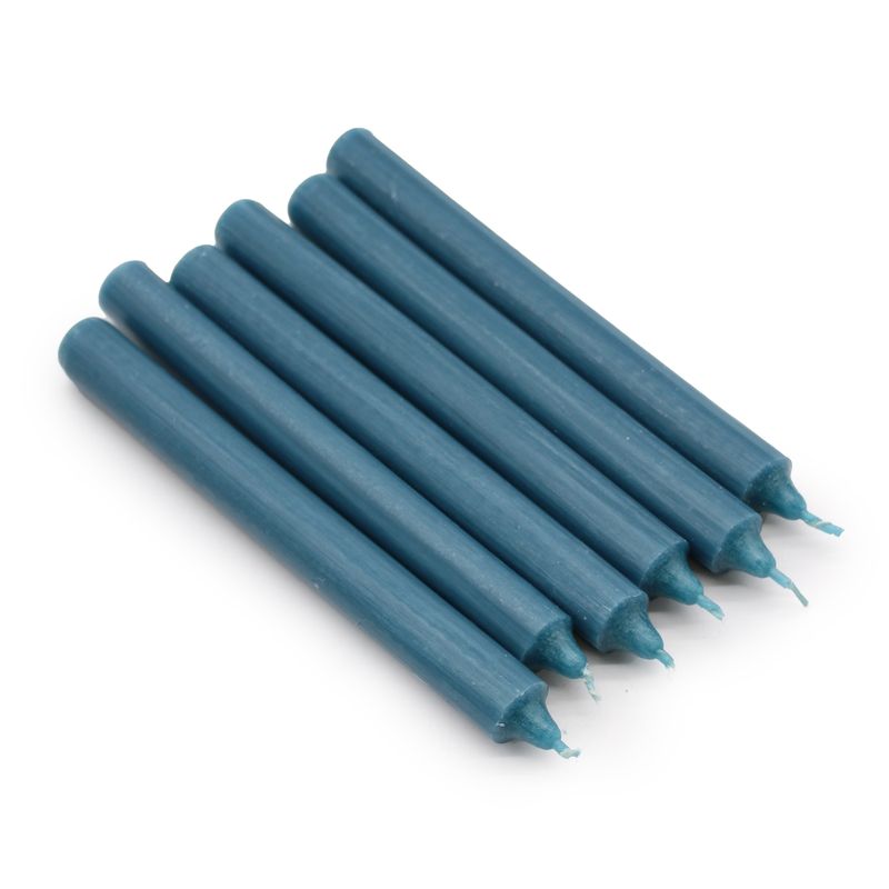 Ensemble de Bougies de Table de Couleur Unie - Paquet de 21 - Sarcelle