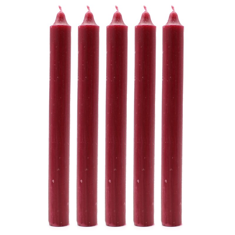 Bougies de Dîner de Couleur Unie en Vrac - Bordeaux - Pack de 100