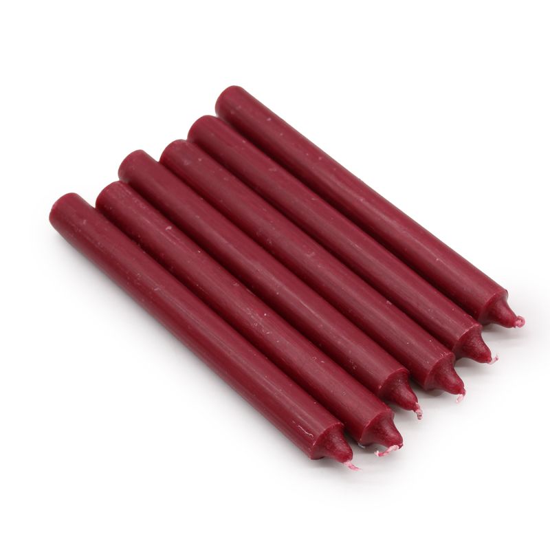 Bougies de Dîner de Couleur Unie en Vrac - Bordeaux - Pack de 100