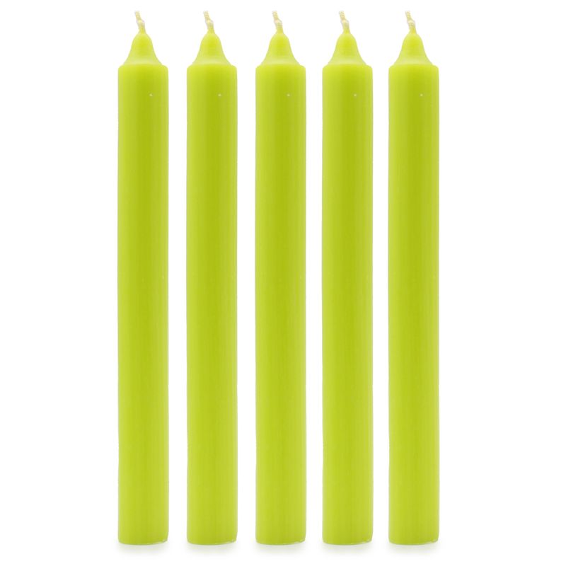 Bougies de Dîner de Couleur Unie en Vrac - Vert Citron - Pack de 100