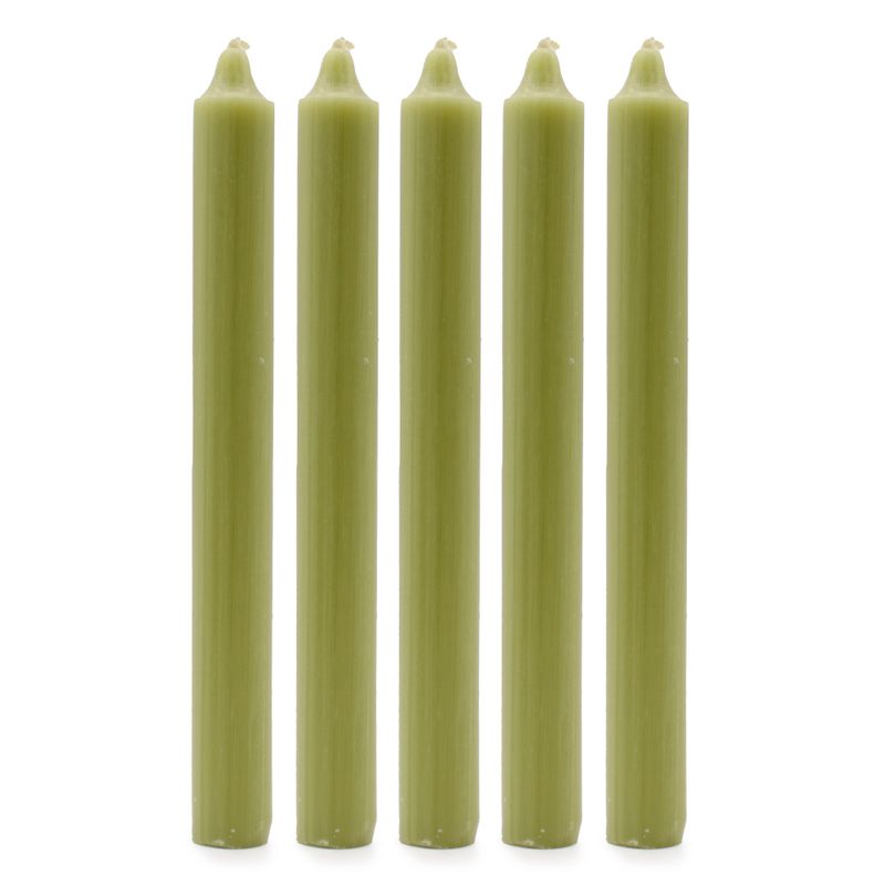 Bougies de Dîner de Couleur Unie en Vrac - Olive - Pack de 100