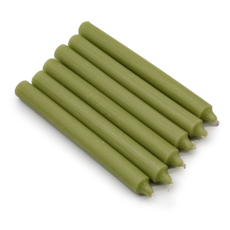 Bougies de Dîner de Couleur Unie en Vrac - Olive - Pack de 100
