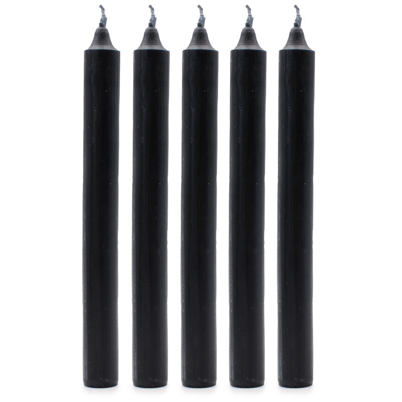 Bougies de Dîner de Couleur Unie en Vrac - Noir - Pack de 100