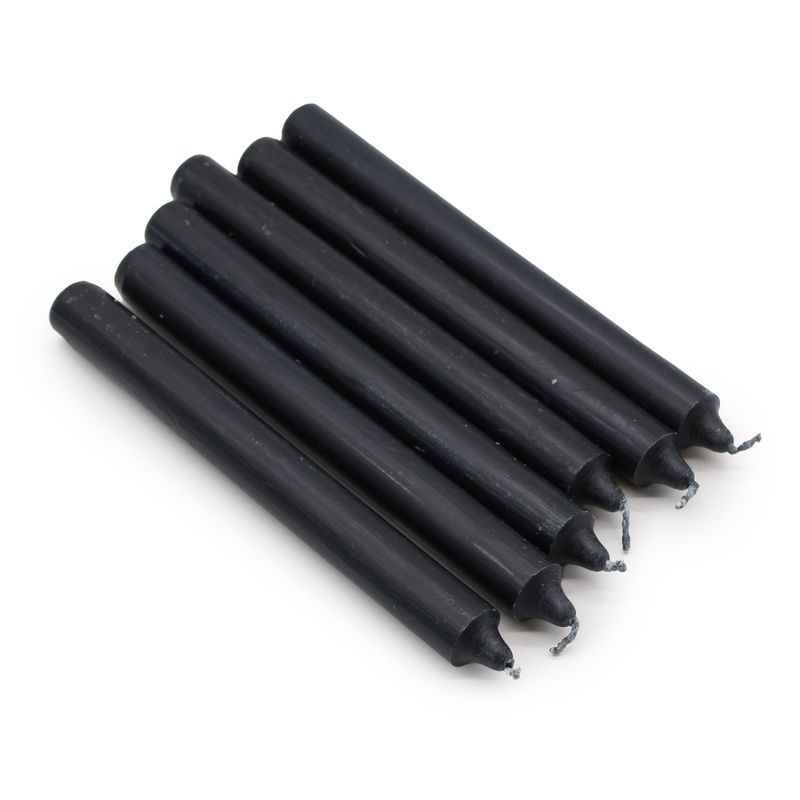 Bougies de Dîner de Couleur Unie en Vrac - Noir - Pack de 100