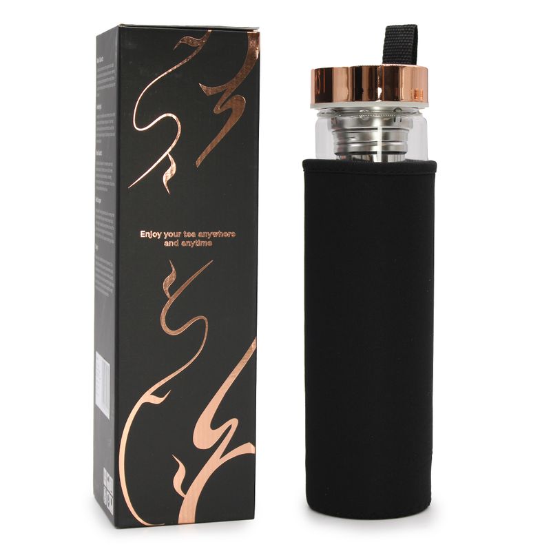 Bouteille Infuseur à Thé en Verre - Rose Doré - Améthyste