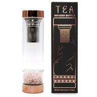 Bouteille Infuseur à Thé en Verre - Rose Doré - Quartz Rose