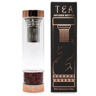 Bouteille Infuseur à Thé en Verre - Rose Doré - Jaspe Rouge