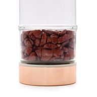 Bouteille Infuseur à Thé en Verre - Rose Doré - Jaspe Rouge
