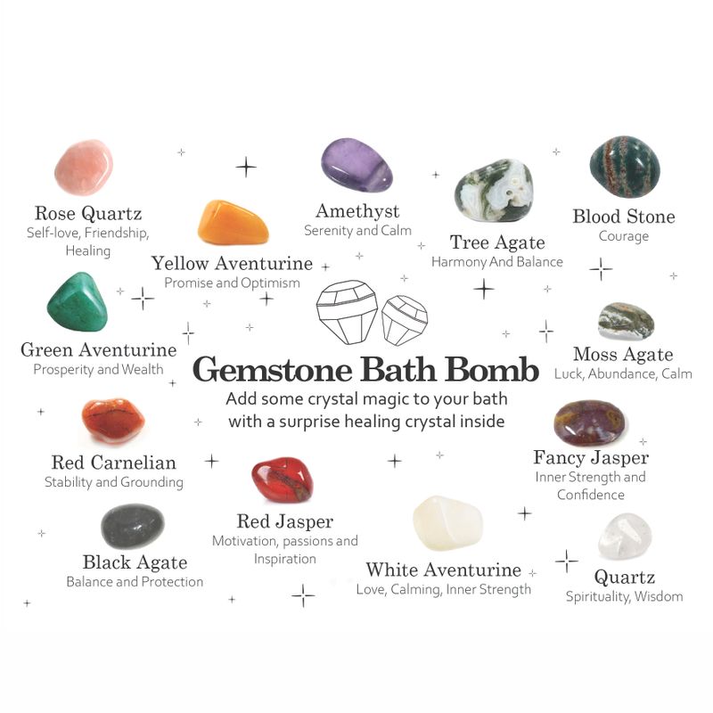 Bombe de Bain Rubi avec Gemme - Blanc et Or