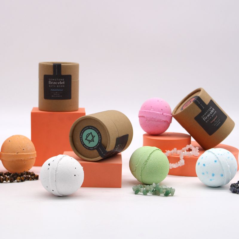 Bombe de Bain avec Bracelet en Gemme - Quatrz Rose
