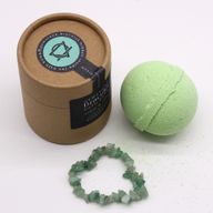 Bombe de Bain avec Bracelet en Gemme - Aventurine Verte