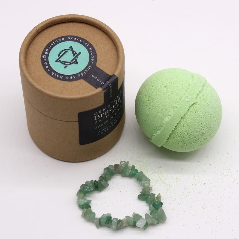 Bombe de Bain avec Bracelet en Gemme - Aventurine Verte