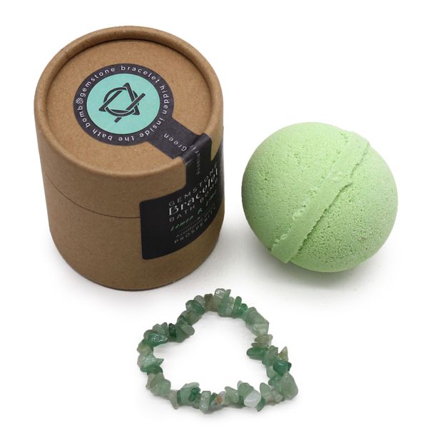 Bombe de Bain avec Bracelet en Gemme - Aventurine Verte