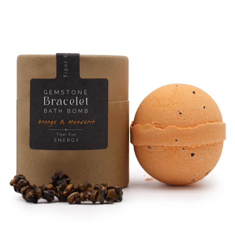 Bombe de Bain avec Bracelet en Gemme - Oeil de Tigre