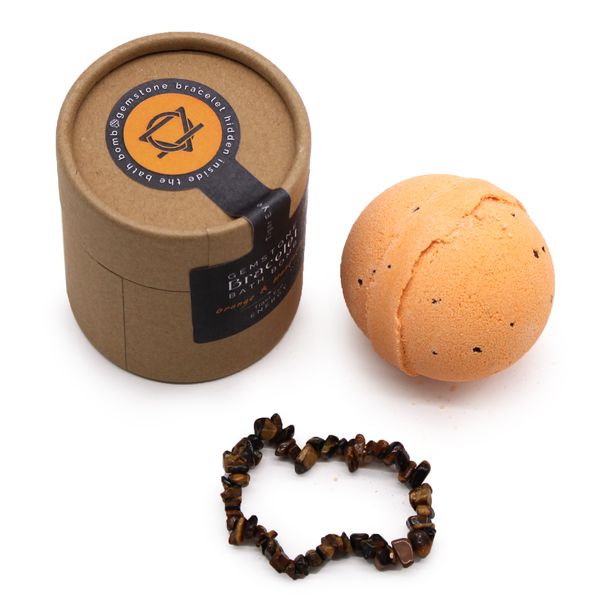 Bombe de Bain avec Bracelet en Gemme - Oeil de Tigre