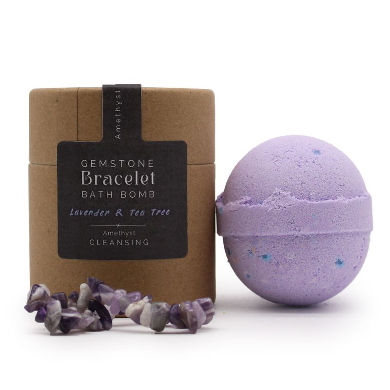 Bombe de Bain avec Bracelet en Gemme - Améthyste