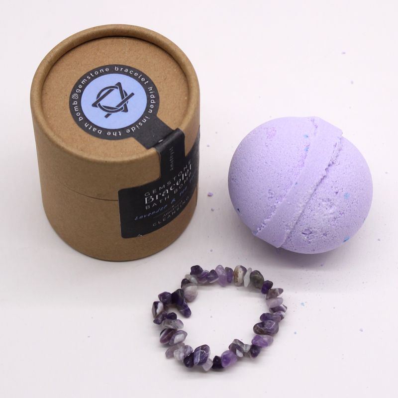 Bombe de Bain avec Bracelet en Gemme - Améthyste
