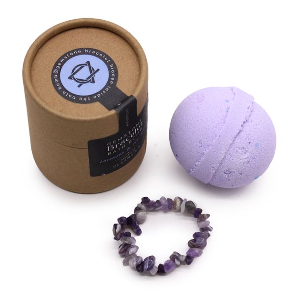 Bombe de Bain avec Bracelet en Gemme - Améthyste