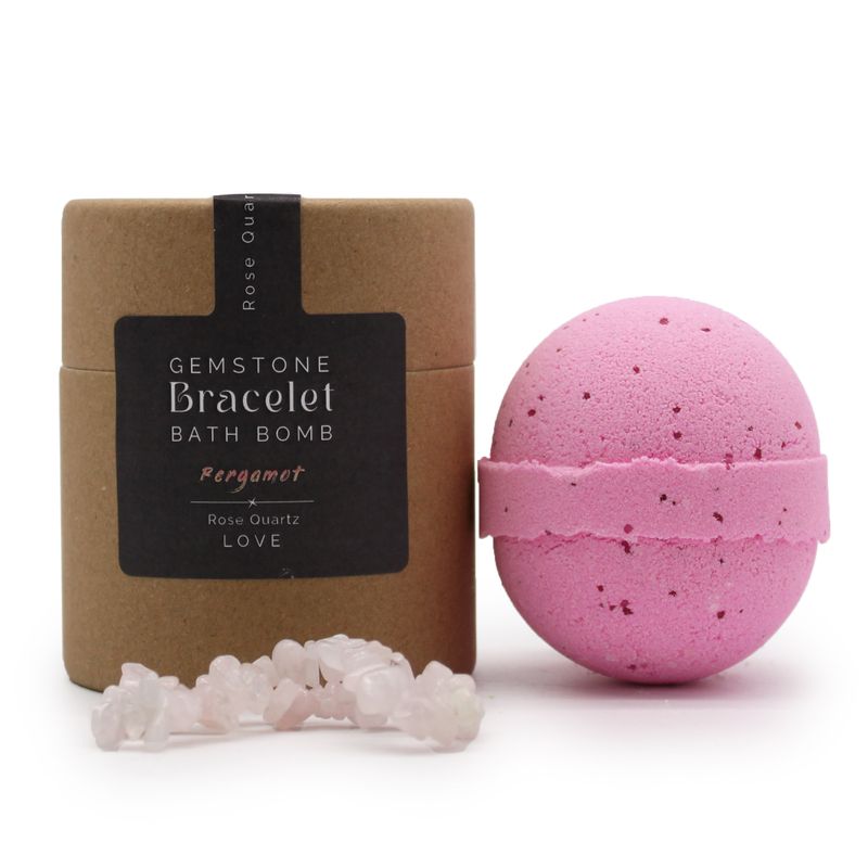 Bombe de Bain avec Bracelet en Gemme - Quatrz Rose