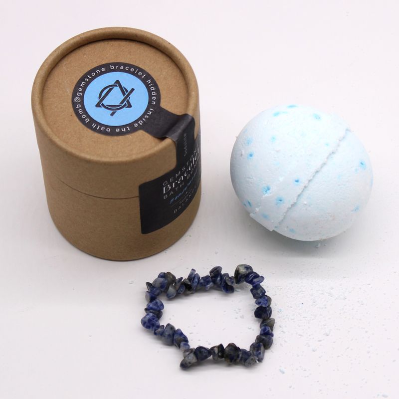 Bombe de Bain avec Bracelet en Gemme - Sodalite