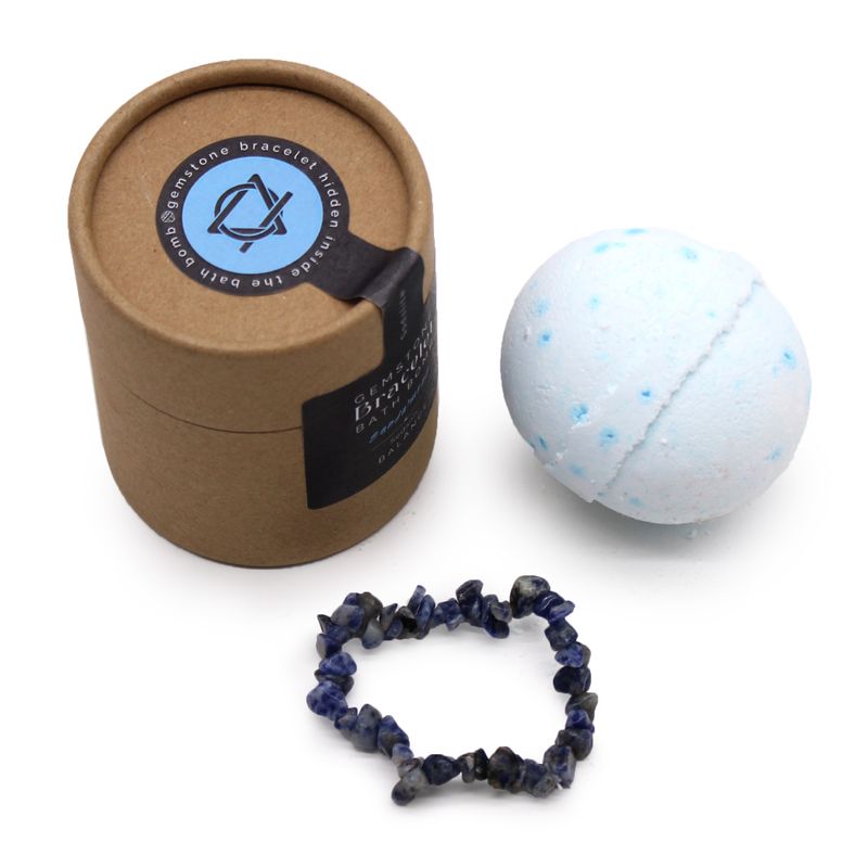 Bombe de Bain avec Bracelet en Gemme - Sodalite