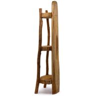 Meuble d'Angle en Teck Naturel 3 Étagères - Hauteur 90 cm