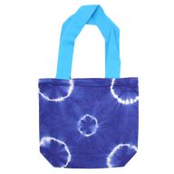 Sac en Coton Naturel Tye-Dye (8oz) - 38x42x12cm - Anneaux Bleus - Sangle Bleu