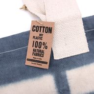Sac en Coton Naturel Tye-Dye (8oz) - 38x42x12cm - Blocs Bleu Ciel - Sangle Naturelle