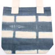 Sac en Coton Naturel Tye-Dye (8oz) - 38x42x12cm - Carrés Gris - Sangle Naturelle