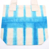 Sac en Coton Naturel Tye-Dye (8oz) - 38x42x12cm - Blocs Bleu Ciel - Sangle Naturelle