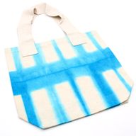 Sac en Coton Naturel Tye-Dye (8oz) - 38x42x12cm - Blocs Bleu Ciel - Sangle Naturelle
