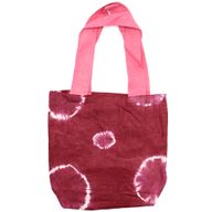 Sac en Coton Naturel Tye-Dye (8oz) - 38x42x12cm - Anneaux Maron - Sangle Rose