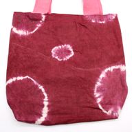 Sac en Coton Naturel Tye-Dye (8oz) - 38x42x12cm - Anneaux Maron - Sangle Rose