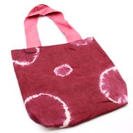 Sac en Coton Naturel Tye-Dye (8oz) - 38x42x12cm - Anneaux Maron - Sangle Rose