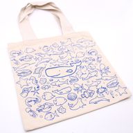 Grand Sac de Shopping en Coton - 38x42cm - Vie Marine - 10oz