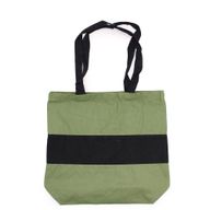 Grand Sac de Shopping en Coton - 38x42x12cm - Vert & Noir - 10oz